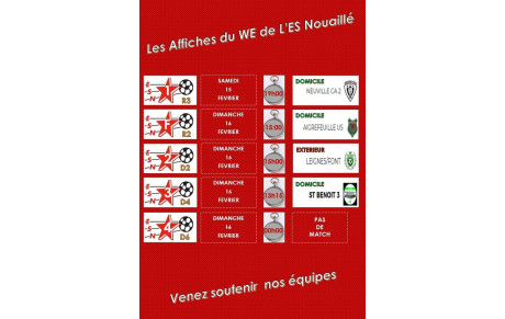 PROGRAMME DU WE DES 15 &amp; 16 FEVRIER 2020