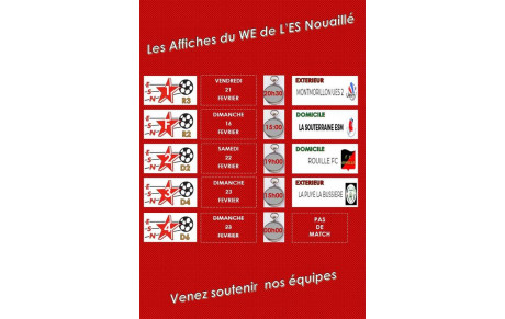 PROGRAMME DU WE DES 21, 22 &amp; 23 FEVRIER 2020