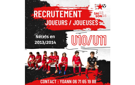 ⚠️RECRUTEMENT JOUEURS/JOUEUSES  U10/U11🔴⚪️